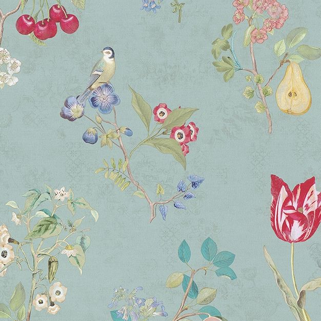 Wallpaper with flowers and birds 375022, Pip Studio 4, Eijffinger