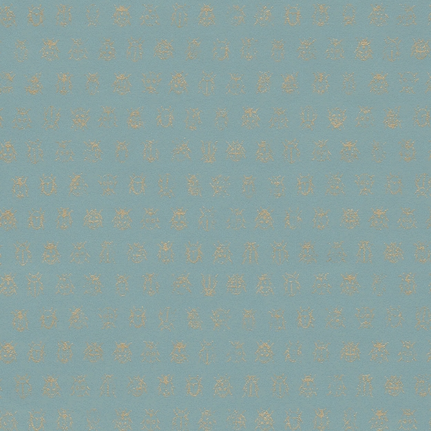 Turquoise wallpaper with golden beetles 375032, Pip Studio 4, Eijffinger
