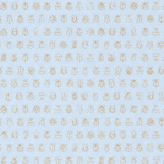 Light blue wallpaper with golden bugs 375035, Pip Studio 4, Eijffinger