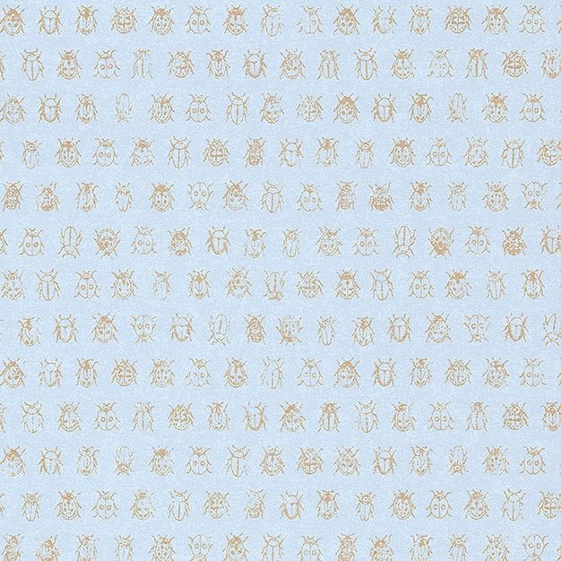 Light blue wallpaper with golden bugs 375035, Pip Studio 4, Eijffinger