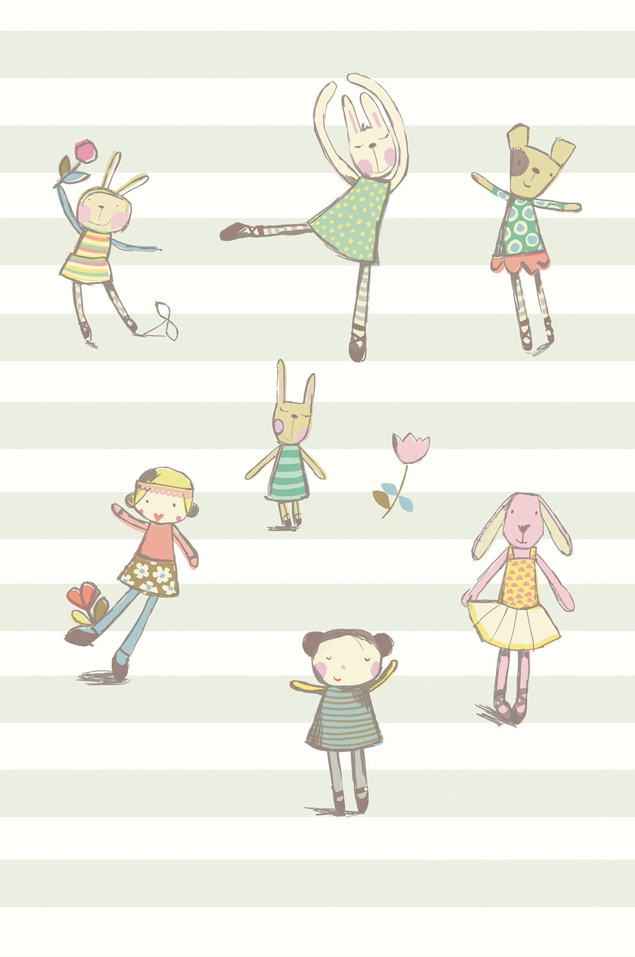 Non-woven wall mural Bunnies 364100, Wallpower Junior, Eijffinger