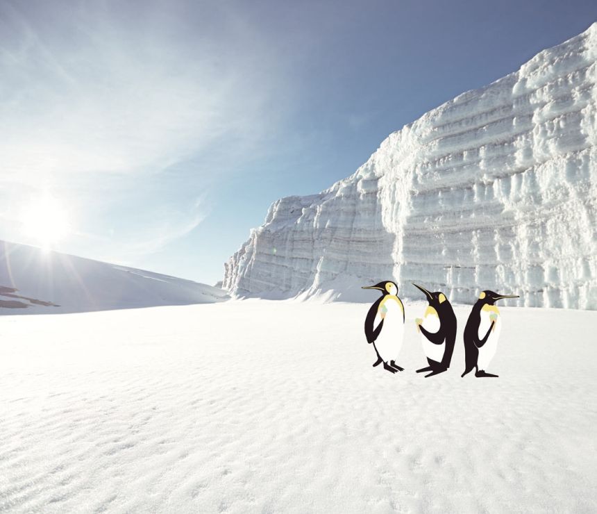 Wall mural- Glacier, penguins 364145, Wallpower Junior, Eijffinger