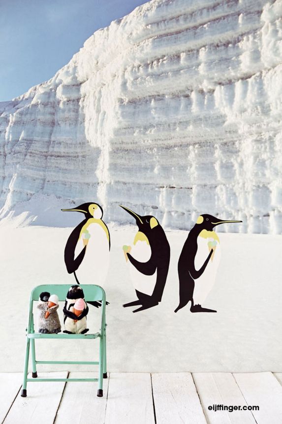 Wall mural- Glacier, penguins 364145, Wallpower Junior, Eijffinger