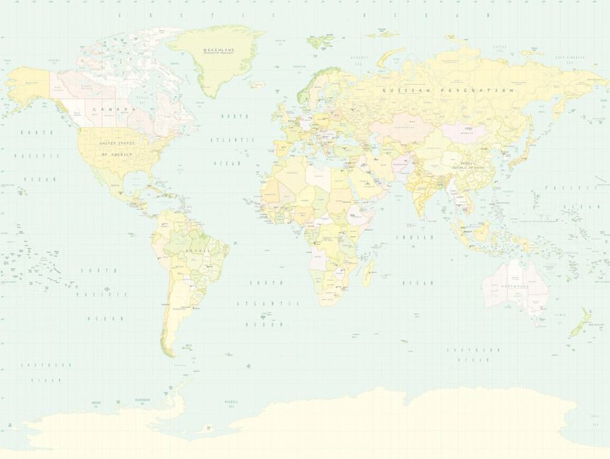 Non-woven wall mural World map 364194, Wallpower Junior, Eijffinger