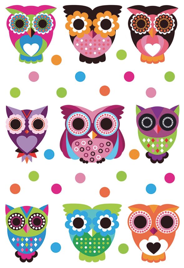 Self-adhesive wall decoration SM 3437, Owls, AG Design