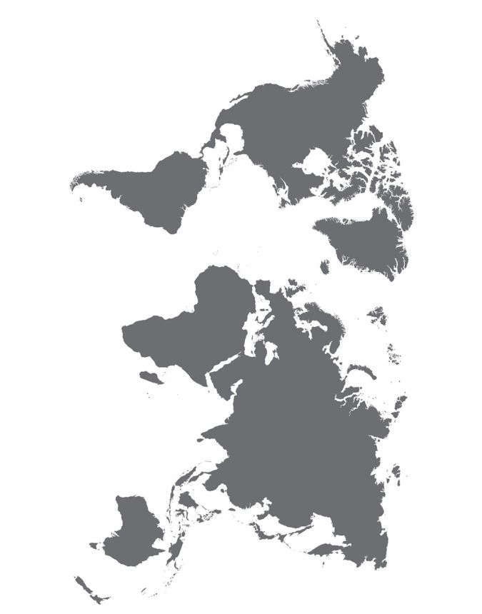 Self-adhesive wall decoration F 1041, Silver World Map, AG Design