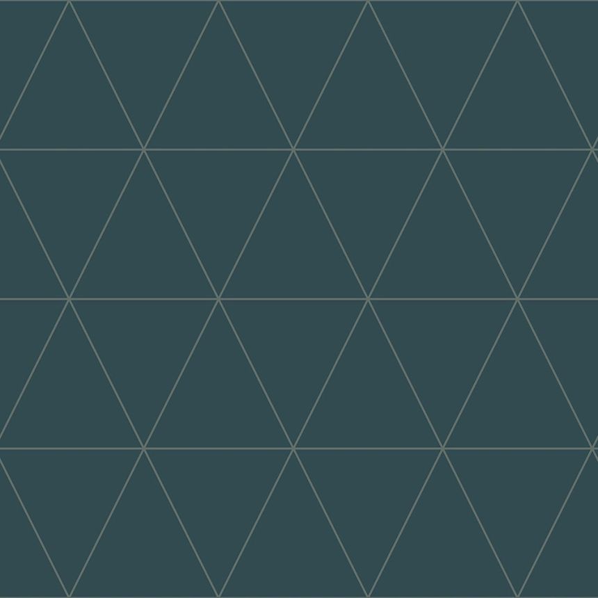Blue wallpaper, metallic outlines of triangles 347715, City Chic, Origin 