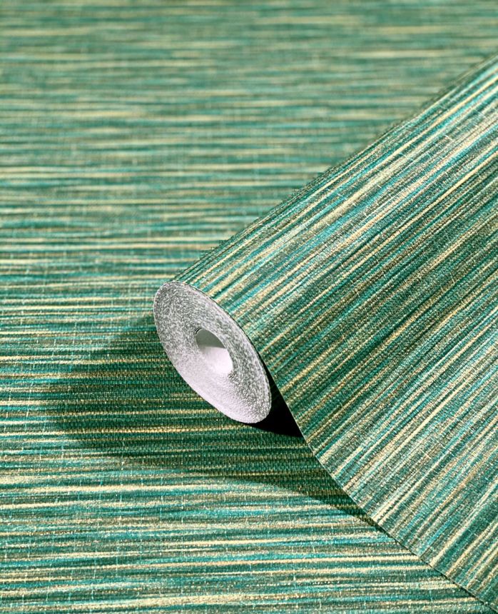 Luxury green-gold wallpaper, woven raffia pattern 33317, Botanica, Marburg