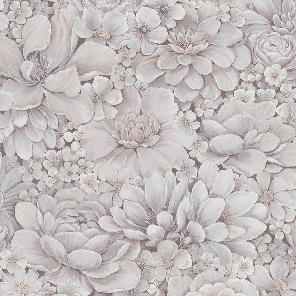 Luxury grey-pink wallpaper with flowers 33954, Botanica, Marburg