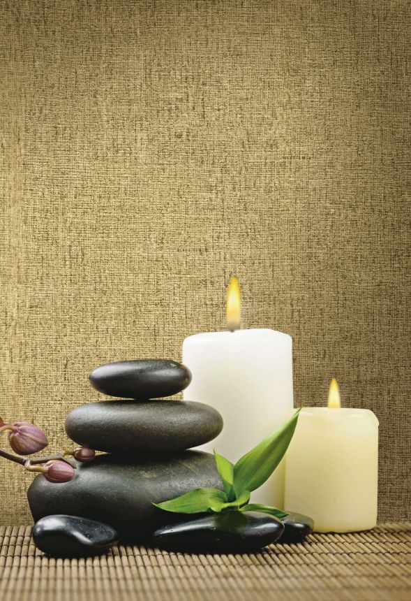 Luxury ochre-gold wallpaper, fabric imitation 72920, Zen, Emiliana Parati 