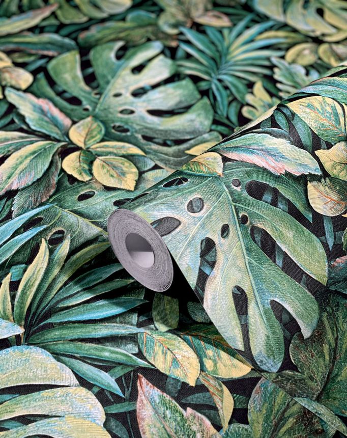 Luxury green wallpaper with leaves 33304, Botanica, Marburg