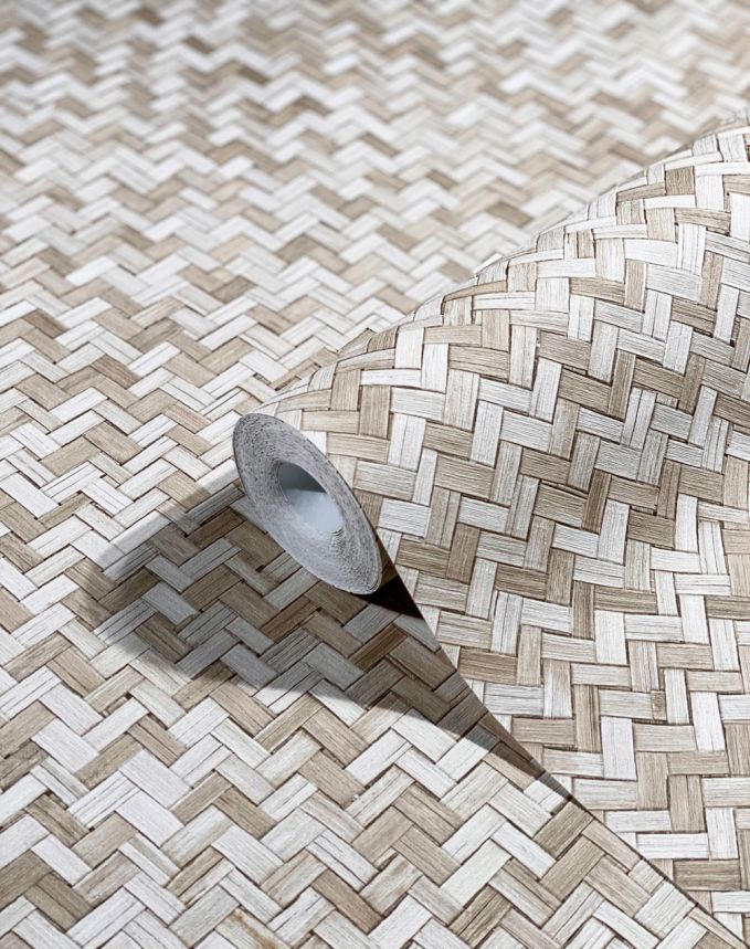 Luxury beige wallpaper, woven bamboo 33309, Botanica, Marburg