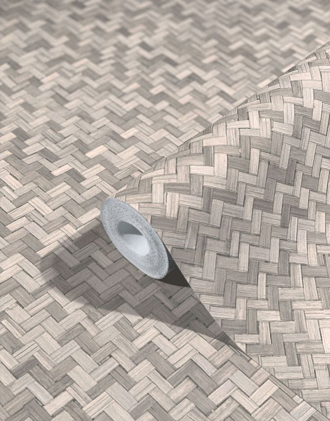 Luxury grey wallpaper, woven bamboo 33311, Botanica, Marburg