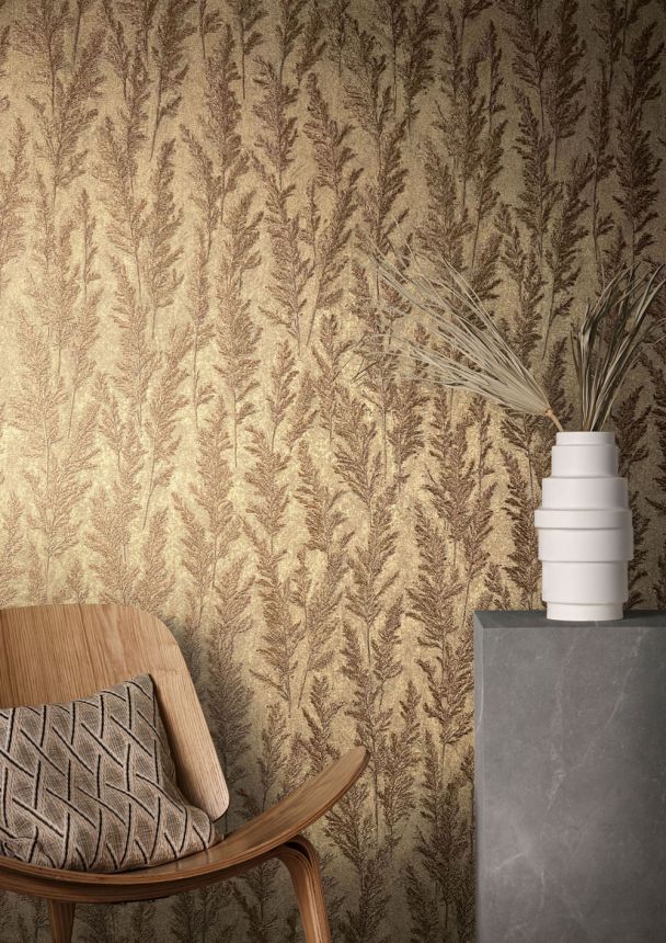 Luxury bronze wallpaper, blades of grass 33208, Natural Opulence, Marburg