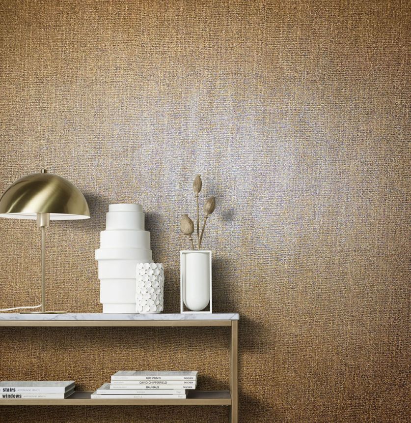 Luxury bronze wallpaper, fabric imitation 33216, Natural Opulence, Marburg