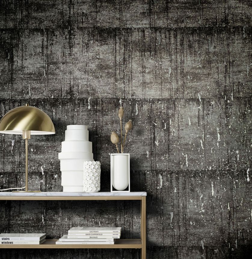 Black-silver concrete imitation wallpaper 33237, Natural Opulence, Marburg