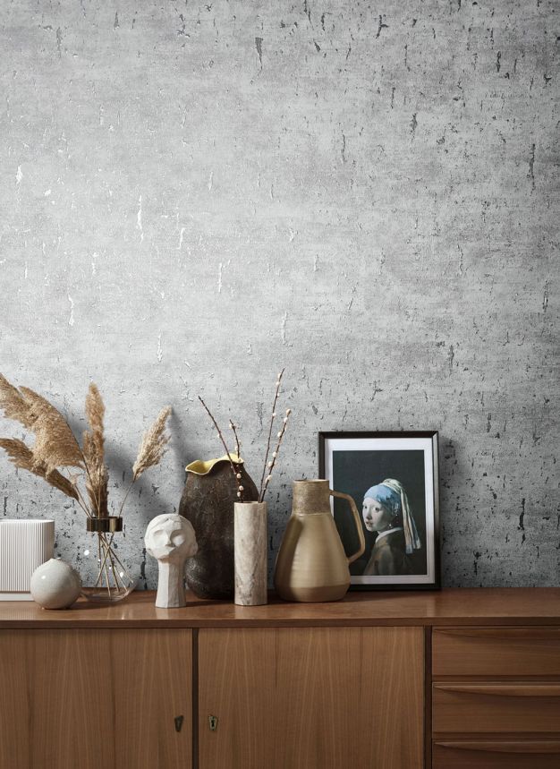 Luxury grey-silver concrete imitation wallpaper 33255, Natural Opulence, Marburg