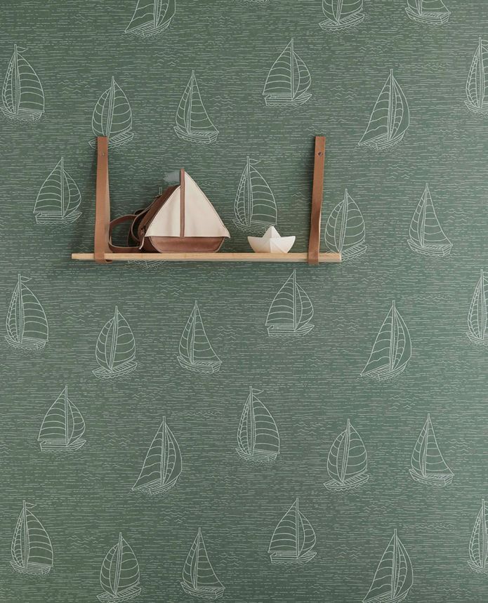 Green wallpaper with sailboats 323015, Explore, Eijffinger