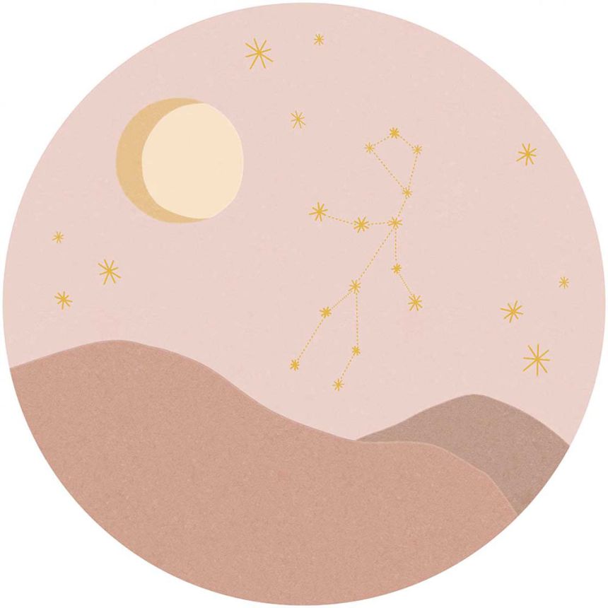 Pink circular wallpaper, Virgo Constellation 323135, Explore, Eijffinger, diameter 115 cm