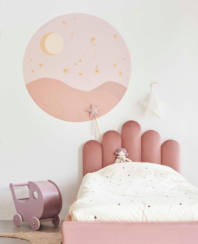 Beige circular wallpaper, Libra Constellation 323137, Explore, Eijffinger, diameter 115 cm
