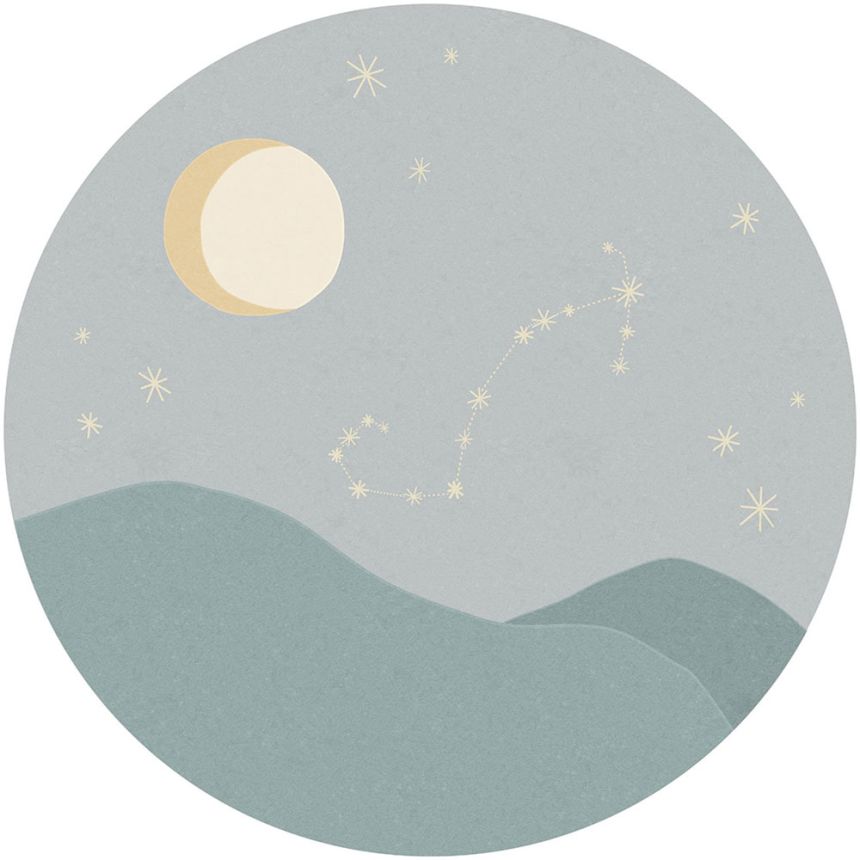 Blue circular wallpaper, Scorpio Constellation 323142, Explore, Eijffinger, diameter 115 cm