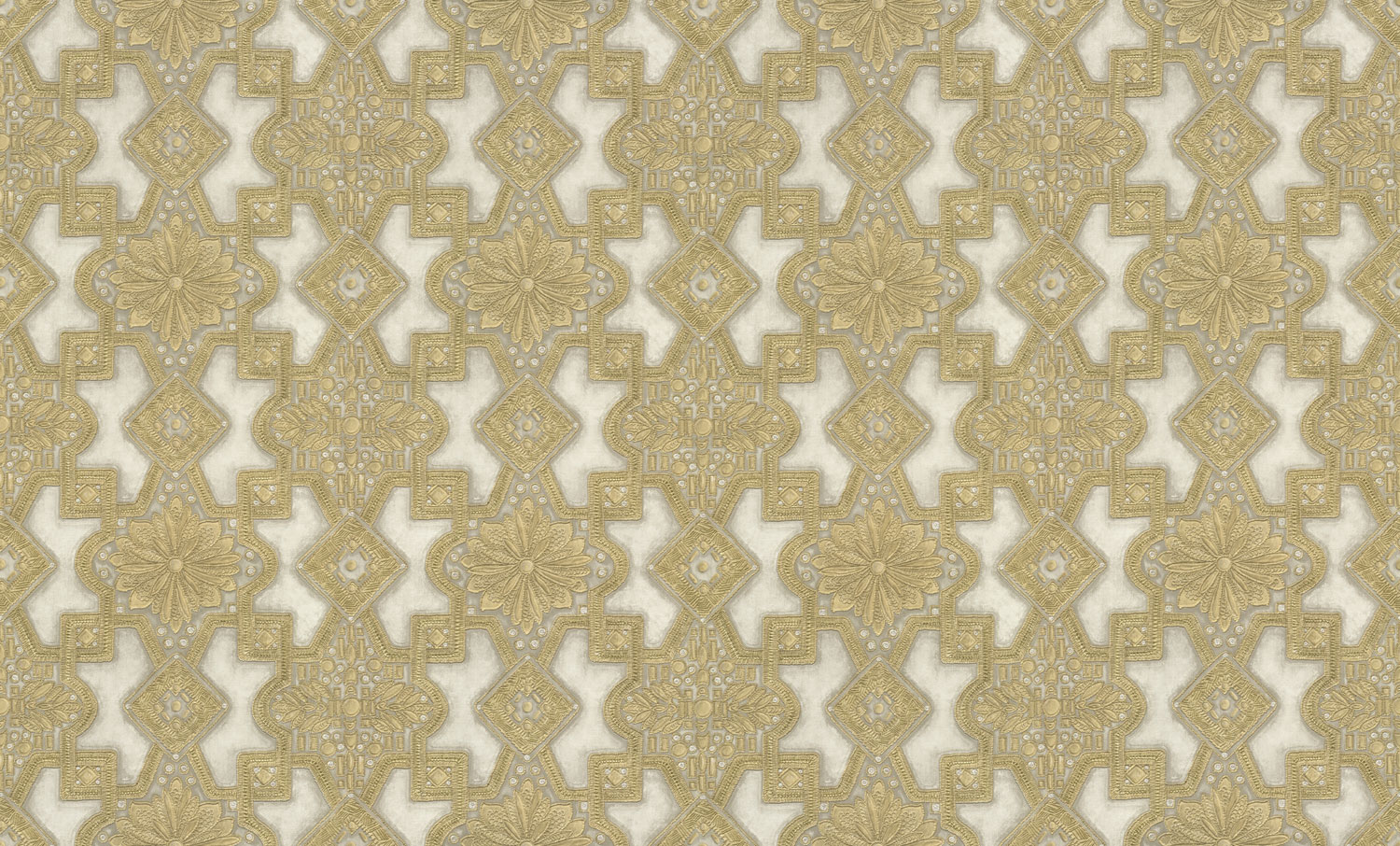 Luxury gold-cream non-woven wallpaper with ornaments, 86006, Valentin Yudashkin 5, Emiliana Parati