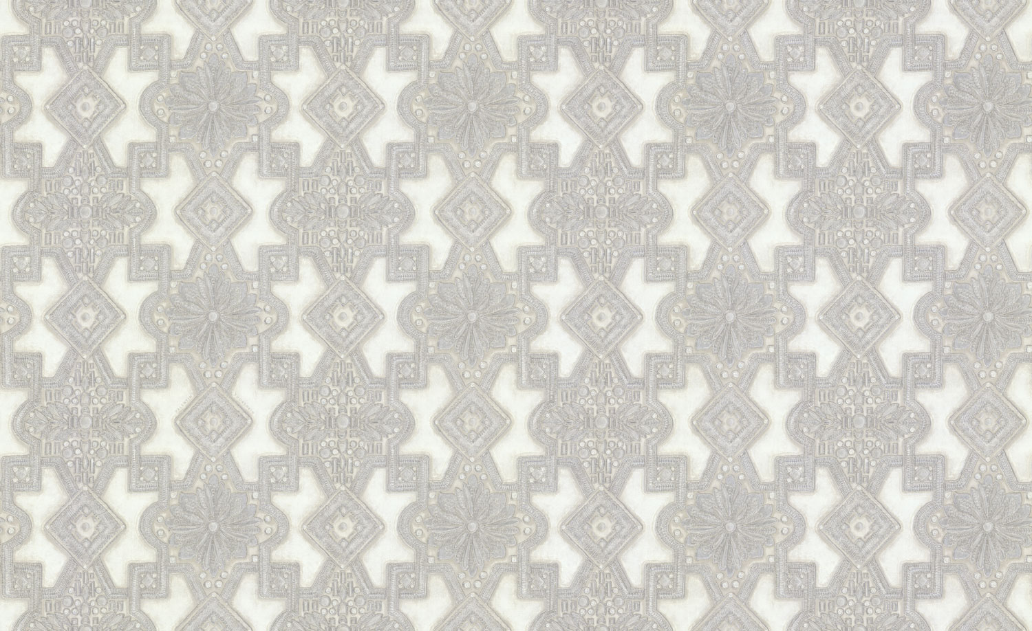 Luxury beige-silver non-woven wallpaper with ornaments, 86012, Valentin Yudashkin 5, Emiliana Parati