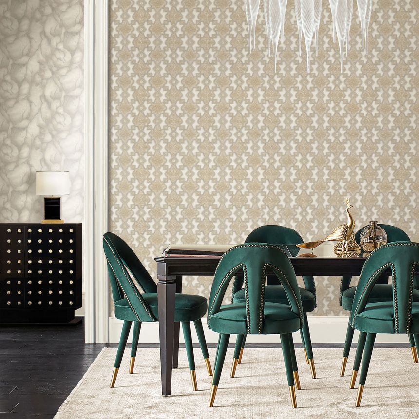 Luxury beige-silver non-woven wallpaper, stone imitation, 86030, Valentin Yudashkin 5, Emiliana Parati