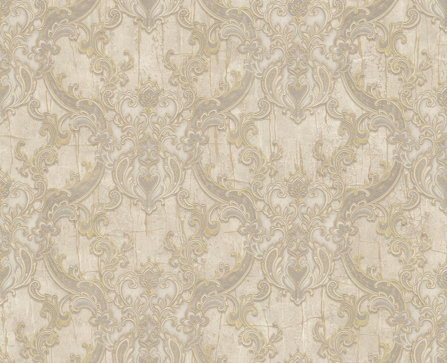 Luxury beige-gold non-woven wallpaper, baroque ornaments, 86067, Valentin Yudashkin 5, Emiliana Parati