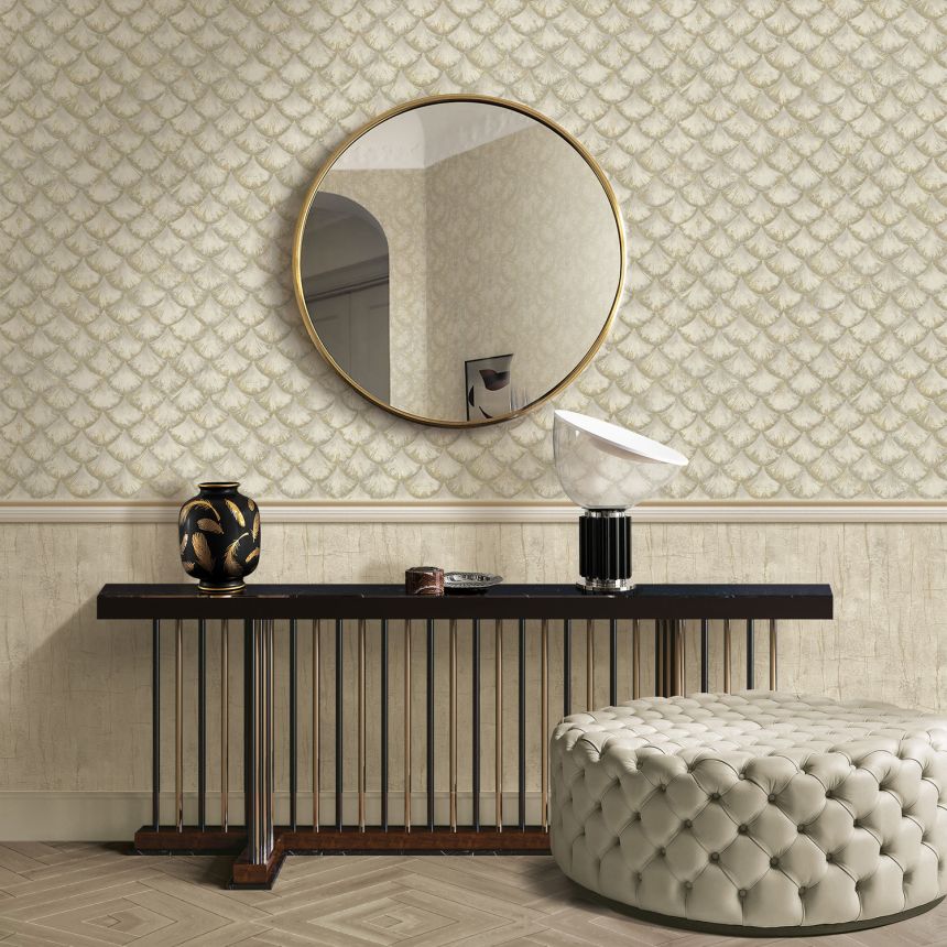 Luxury silver-gray wallpaper with geometric pattern, 86099, Valentin Yudashkin 5, Emiliana Parati