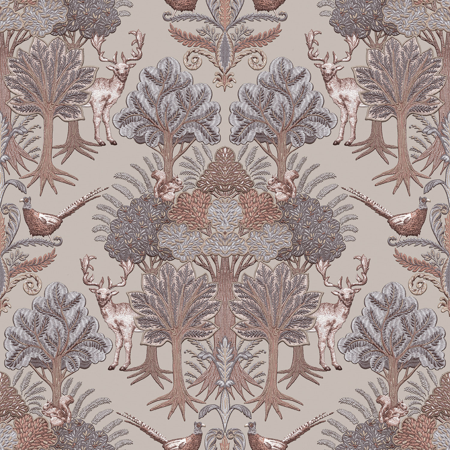 Luxury wallpaper, trees, animals, TP422302, Tapestry, Design ID
