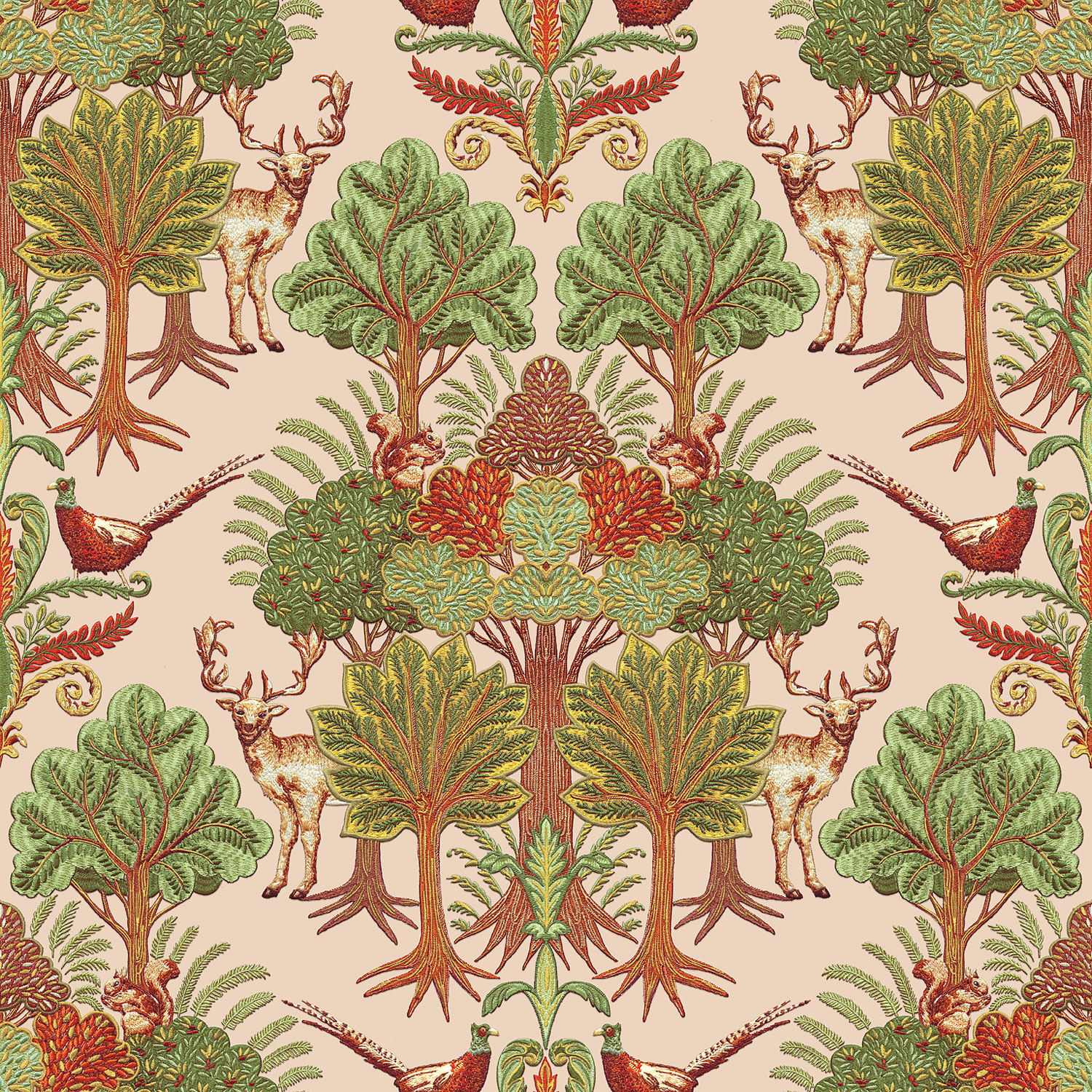 Luxury wallpaper, trees, animals, TP422303, Tapestry, Design ID