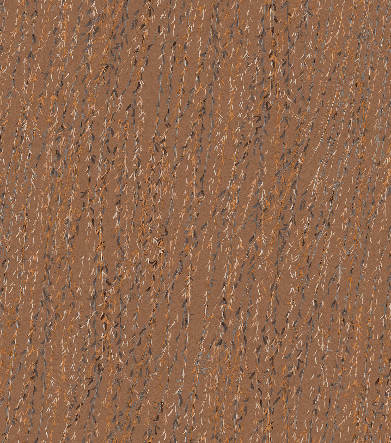 Brown wallpaper with twigs and leaves, TP422504, Tapestry, Design ID