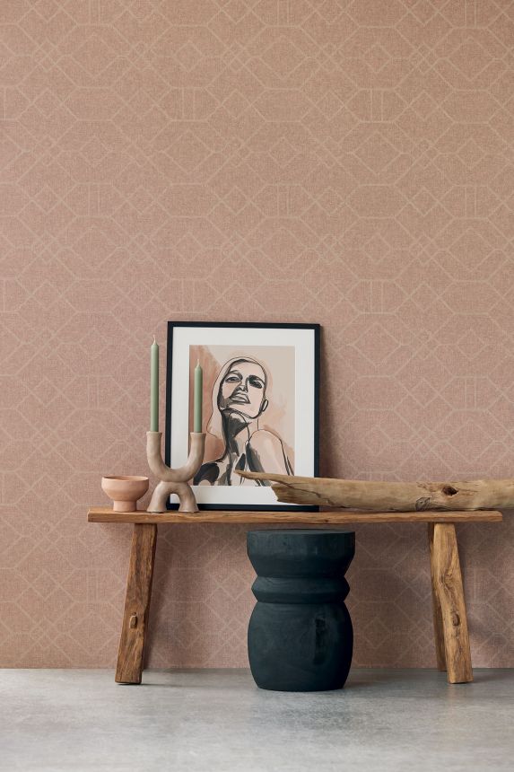 Old pink geometric wallpaper, 324012, Embrace, Eijffinger