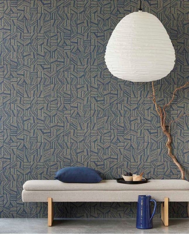 Blue wallpaper, mosaic, 324033, Embrace, Eijffinger