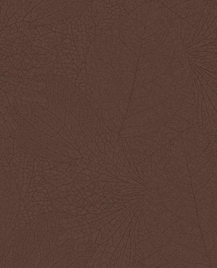 Brown wallpaper with metallic leaves, 324042, Embrace, Eijffinger