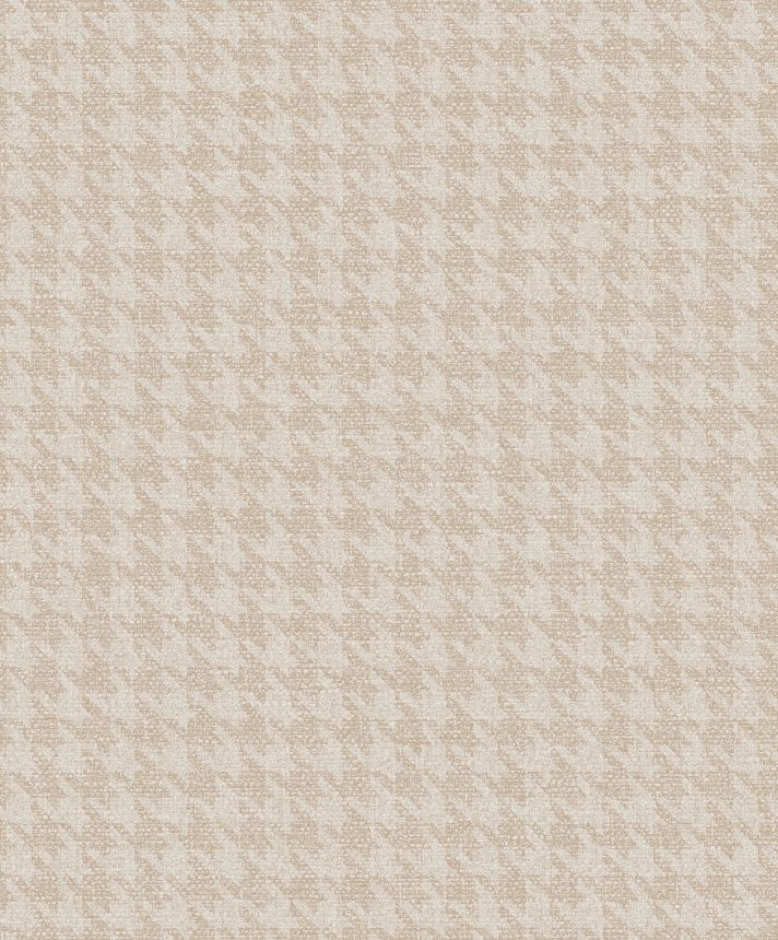 Beige wallpaper, fabric imitation, rooster foot pattern, ILA501, Aquila, Khroma by Masureel