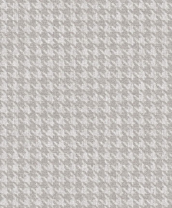 Gray wallpaper, fabric imitation,  rooster foot pattern, ILA505, Aquila, Khroma by Masureel