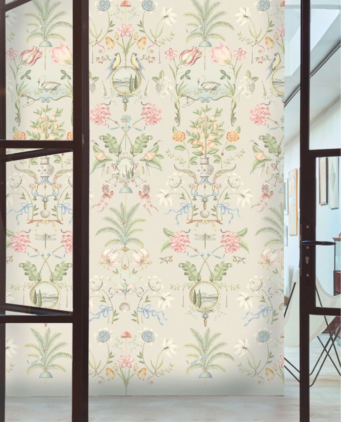 Beige wall mural, flowers, birds, 333165, Pip Studio 6, Eijffinger