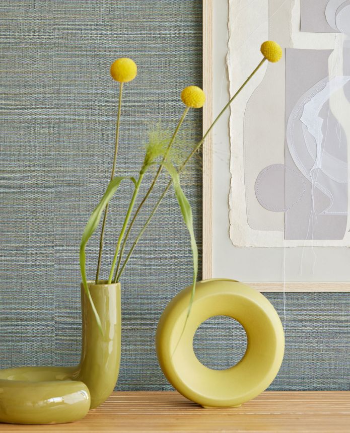 Green-blue non-woven wallpaper, fabric imitation, 333287, Unify, Eijffinger