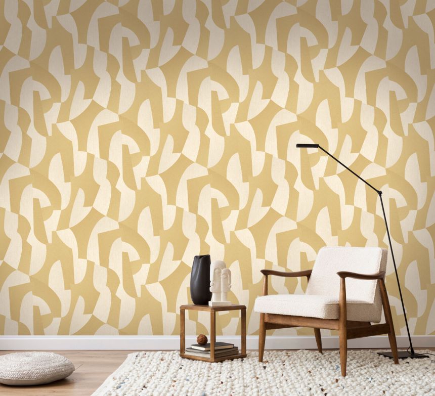 Ocher geometric wallpaper, AL26271, Allure, Decoprint