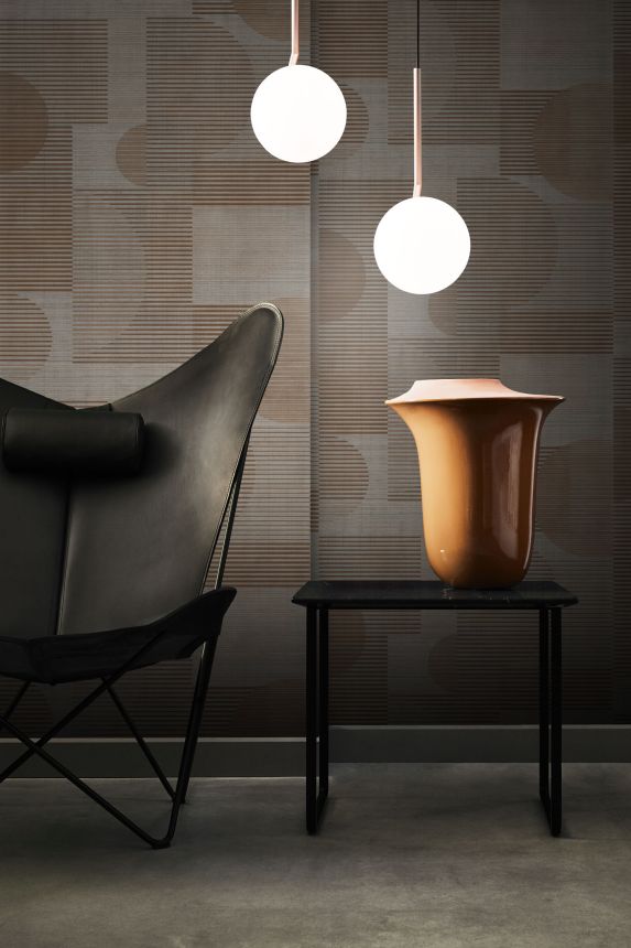 Gray-brown geometric wallpaper, AL26282, Allure, Decoprint