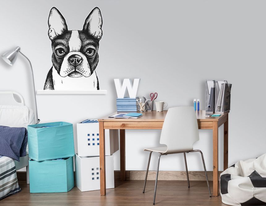 Pre-pasted non-woven wallpaper, Bulldog decoration, PLC017, Platinum Shapes, Decoprint