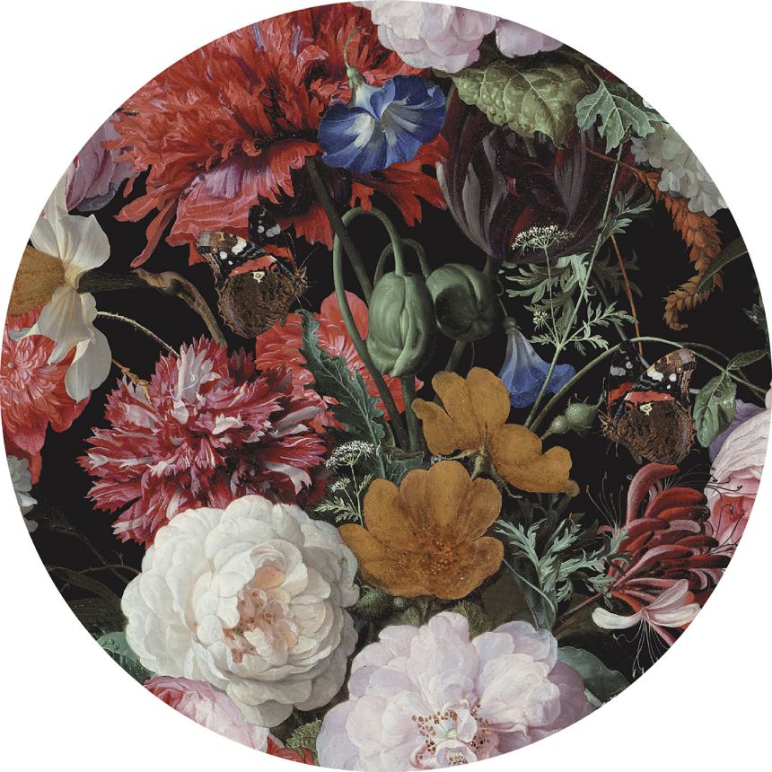 Pre-pasted circular floral non-woven wallpaper, PLC021, Platinum Shapes, Decoprint