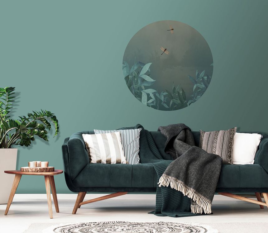 Pre-pasted circular non-woven wallpaper, Dragonflies, PLC030, Platinum Shapes, Decoprint