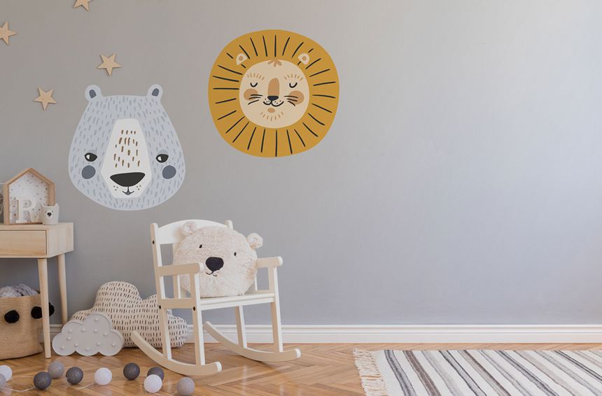 Pre-pasted children's non-woven wallpaper, Lion, PLC033, Platinum Shapes, Decoprint