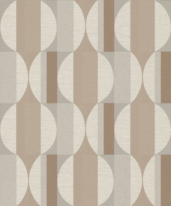 Brown-beige geometric pattern wallpaper, CU3109, Cumaru, Grandeco