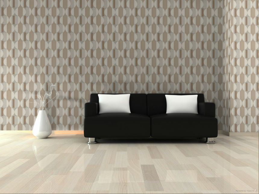 Brown-beige geometric pattern wallpaper, CU3109, Cumaru, Grandeco