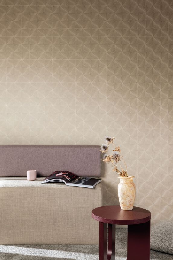 Brown-beige geometric pattern wallpaper, CU3313, Cumaru, Grandeco