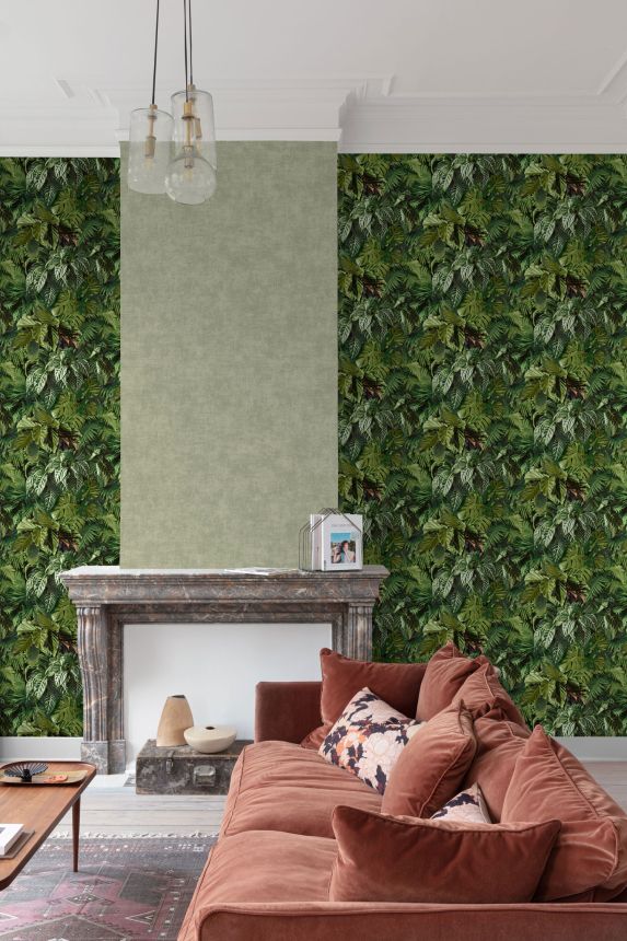 Green wallpaper with leaves, A58601, Vavex 2025